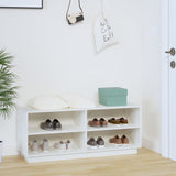 NNEVL Shoe Cabinet White 110x34x45 cm Solid Wood Pine