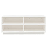 NNEVL Shoe Cabinet White 110x34x45 cm Solid Wood Pine
