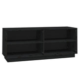 NNEVL Shoe Cabinet Black 110x34x45 cm Solid Wood Pine