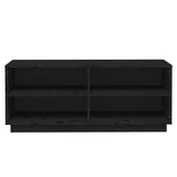 NNEVL Shoe Cabinet Black 110x34x45 cm Solid Wood Pine