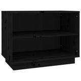 NNEVL Shoe Cabinet Black 60x34x45 cm Solid Wood Pine