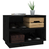 NNEVL Shoe Cabinet Black 60x34x45 cm Solid Wood Pine