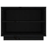 NNEVL Shoe Cabinet Black 60x34x45 cm Solid Wood Pine