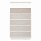 NNEVL Shoe Cabinet White 60x34x105 cm Solid Wood Pine