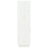 NNEVL Shoe Cabinet White 60x34x105 cm Solid Wood Pine