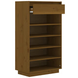 NNEVL Shoe Cabinet Honey Brown 60x34x105 cm Solid Wood Pine