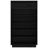 NNEVL Shoe Cabinet Black 60x34x105 cm Solid Wood Pine