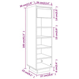 NNEVL Shoe Cabinet 34x30x105 cm Solid Wood Pine