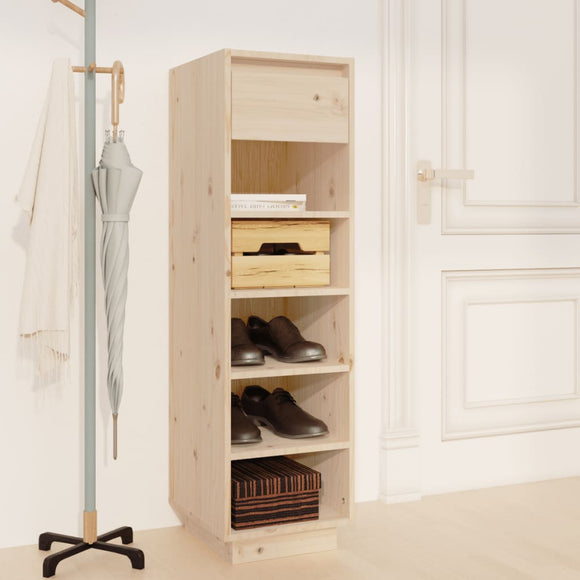 NNEVL Shoe Cabinet 34x30x105 cm Solid Wood Pine