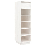 NNEVL Shoe Cabinet White 34x30x105 cm Solid Wood Pine