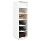 NNEVL Shoe Cabinet White 34x30x105 cm Solid Wood Pine
