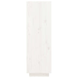NNEVL Shoe Cabinet White 34x30x105 cm Solid Wood Pine