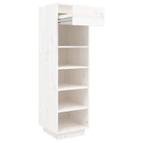 NNEVL Shoe Cabinet White 34x30x105 cm Solid Wood Pine