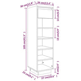 NNEVL Shoe Cabinet White 34x30x105 cm Solid Wood Pine