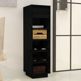 NNEVL Shoe Cabinet Black 34x30x105 cm Solid Wood Pine