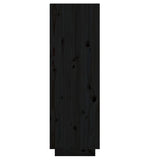 NNEVL Shoe Cabinet Black 34x30x105 cm Solid Wood Pine