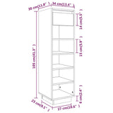 NNEVL Shoe Cabinet Black 34x30x105 cm Solid Wood Pine