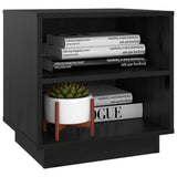 NNEVL Bedside Cabinets 2 pcs Black 40x34x40 cm Solid Wood Pine