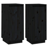 NNEVL Sideboards 2 pcs Black 31.5x34x75 cm Solid Wood Pine