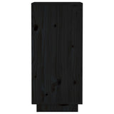NNEVL Sideboards 2 pcs Black 31.5x34x75 cm Solid Wood Pine
