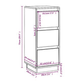 NNEVL Sideboards 2 pcs 32x34x75 cm Solid Wood Pine