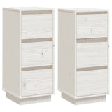 NNEVL Sideboards 2 pcs White 32x34x75 cm Solid Wood Pine