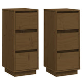 NNEVL Sideboards 2 pcs Honey Brown 32x34x75 cm Solid Wood Pine