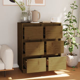 NNEVL Sideboards 2 pcs Honey Brown 32x34x75 cm Solid Wood Pine