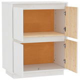 NNEVL Sideboard White 60x34x75 cm Solid Wood Pine