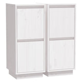 NNEVL Sideboards 2 pcs White 31.5x34x75 cm Solid Wood Pine