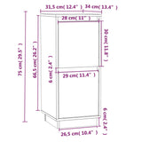 NNEVL Sideboards 2 pcs White 31.5x34x75 cm Solid Wood Pine