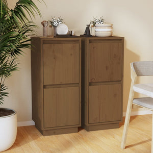 NNEVL Sideboards 2 pcs Honey Brown 31.5x34x75 cm Solid Wood Pine