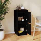 NNEVL Sideboard Black 31.5x34x75 cm Solid Wood Pine
