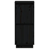 NNEVL Sideboard Black 31.5x34x75 cm Solid Wood Pine