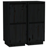 NNEVL Sideboards 2 pcs Black 31.5x34x75 cm Solid Wood Pine