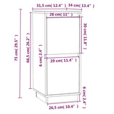 NNEVL Sideboards 2 pcs Black 31.5x34x75 cm Solid Wood Pine