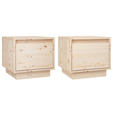 NNEVL Bedside Cabinets 2 pcs 35x34x32 cm Solid Wood Pine