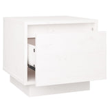 NNEVL Bedside Cabinet White 35x34x32 cm Solid Wood Pine