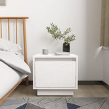 NNEVL Bedside Cabinet White 35x34x32 cm Solid Wood Pine