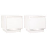 NNEVL Bedside Cabinets 2 pcs White 35x34x32 cm Solid Wood Pine
