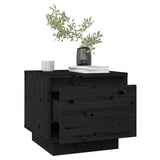 NNEVL Bedside Cabinets 2 pcs Black 35x34x32 cm Solid Wood Pine