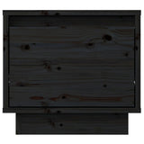 NNEVL Bedside Cabinets 2 pcs Black 35x34x32 cm Solid Wood Pine