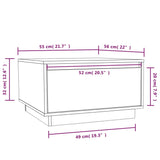 NNEVL Coffee Table White 55x56x32 cm Solid Wood Pine