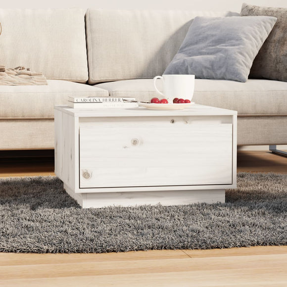 NNEVL Coffee Table White 55x56x32 cm Solid Wood Pine