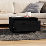 NNEVL Coffee Table Black 55x56x32 cm Solid Wood Pine