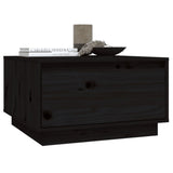 NNEVL Coffee Table Black 55x56x32 cm Solid Wood Pine