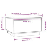 NNEVL Coffee Table Black 55x56x32 cm Solid Wood Pine