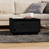 NNEVL Coffee Table Black 55x56x32 cm Solid Wood Pine