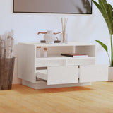 NNEVL TV Cabinet White 60x35x37 cm Solid Wood Pine