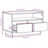 NNEVL TV Cabinet White 60x35x37 cm Solid Wood Pine